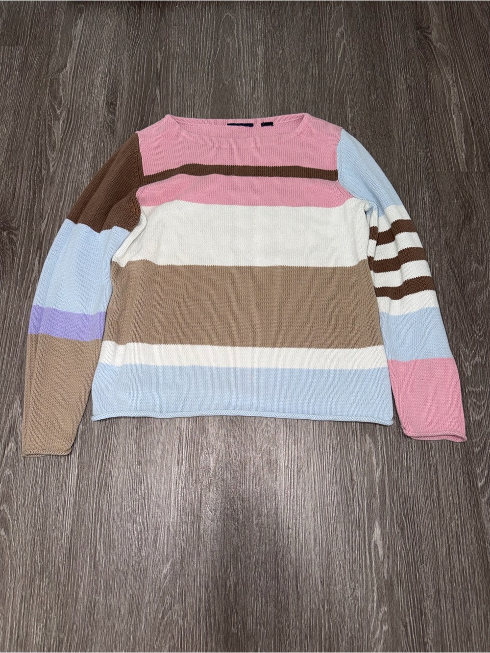 Vintage Multi-colored striped sweater with horizontal stripes Size Medium